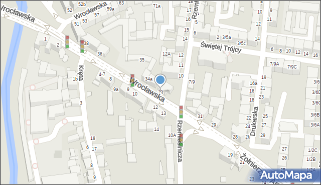 Legnica, Żołnierzy II Armii Wojska Polskiego, 33, mapa Legnicy