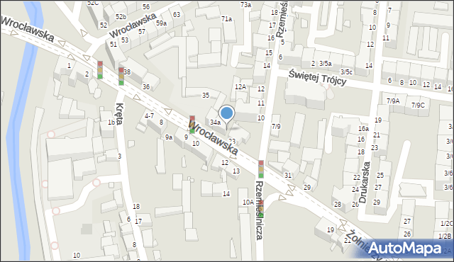 Legnica, Żołnierzy II Armii Wojska Polskiego, 34, mapa Legnicy