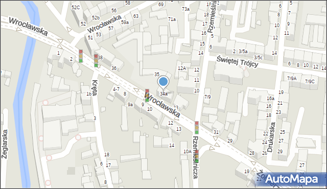 Legnica, Żołnierzy II Armii Wojska Polskiego, 34a, mapa Legnicy