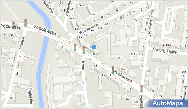 Legnica, Żołnierzy II Armii Wojska Polskiego, 36, mapa Legnicy