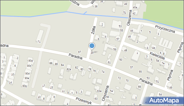 Łódź, Żółta, 10, mapa Łodzi