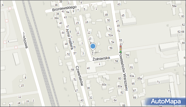 Lubartów, Żołnierska, 4, mapa Lubartów