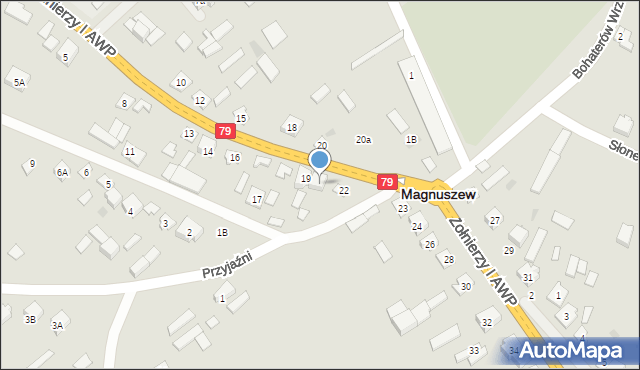 Magnuszew, Żołnierzy I AWP, 21, mapa Magnuszew