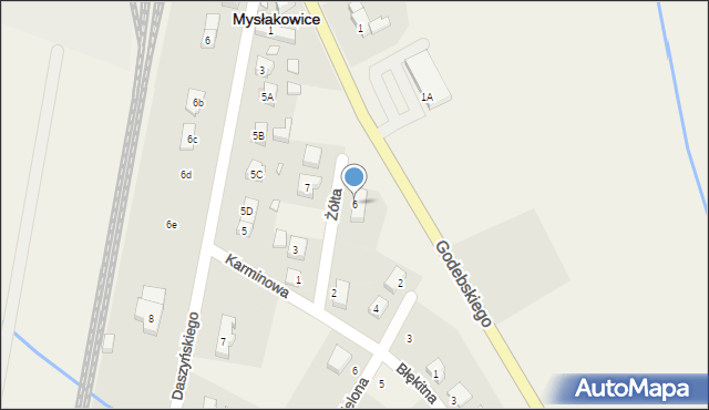 Mysłakowice, Żółta, 6, mapa Mysłakowice