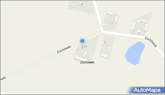 Nowe Żochowo, Żochówek, 11, mapa Nowe Żochowo