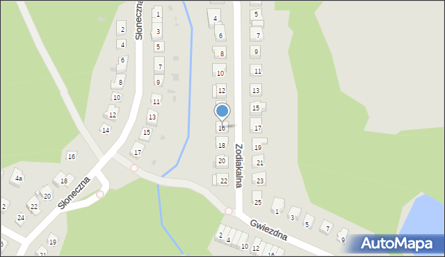 Olsztyn, Zodiakalna, 16, mapa Olsztyna