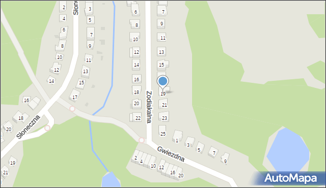 Olsztyn, Zodiakalna, 19, mapa Olsztyna