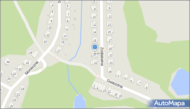 Olsztyn, Zodiakalna, 20, mapa Olsztyna