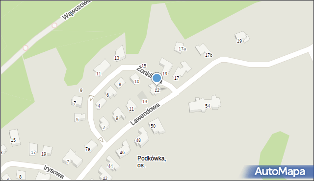 Olsztyn, Żonkilowa, 12, mapa Olsztyna