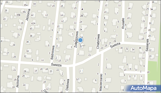 Piotrków Trybunalski, Żołędziowa, 2c, mapa Piotrków Trybunalski