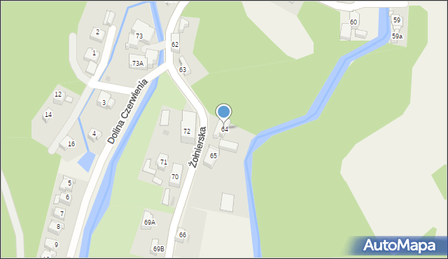 Podgórzyn, Żołnierska, 64, mapa Podgórzyn