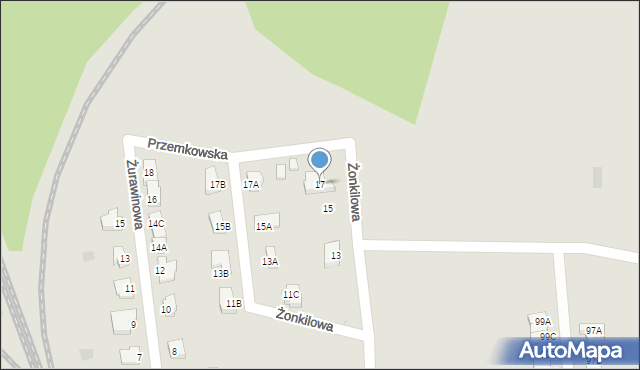 Polkowice, Żonkilowa, 17, mapa Polkowice