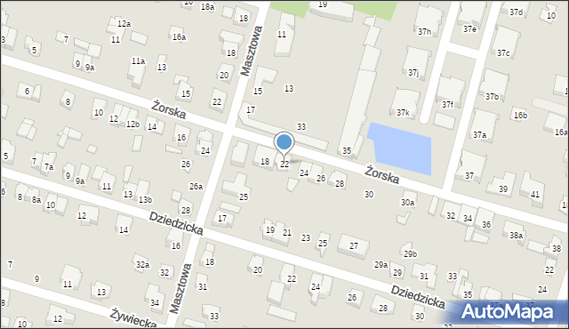 Poznań, Żorska, 22, mapa Poznania