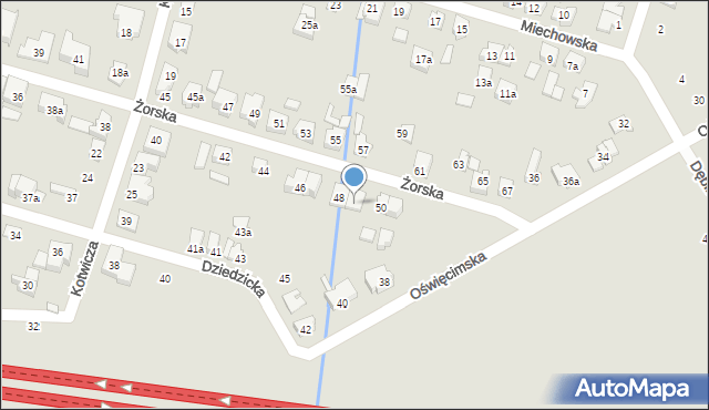 Poznań, Żorska, 48a, mapa Poznania