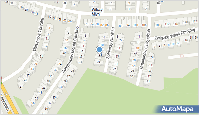 Poznań, Żołnierzy Narwiku, 20, mapa Poznania