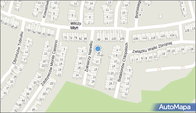 Poznań, Żołnierzy Narwiku, 7, mapa Poznania