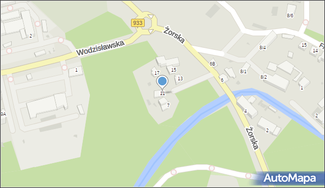 Pszczyna, Żorska, 11, mapa Pszczyny