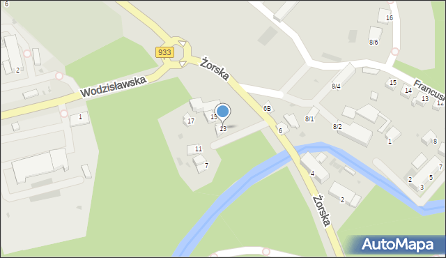 Pszczyna, Żorska, 13, mapa Pszczyny