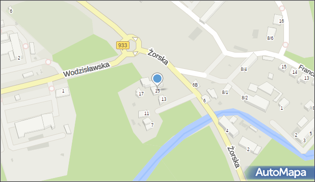 Pszczyna, Żorska, 15, mapa Pszczyny