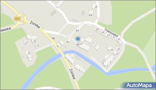 Pszczyna, Żorska, 8/2, mapa Pszczyny