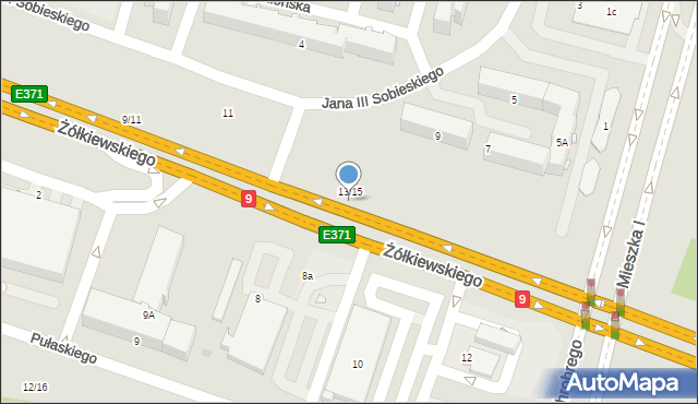 Radom, Żółkiewskiego Stanisława, hetm., 13/15, mapa Radomia