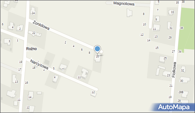 Rożno-Parcele, Żonkilowa, 10, mapa Rożno-Parcele