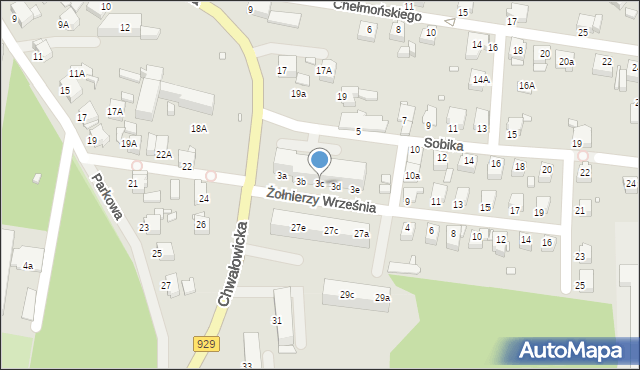 Rybnik, Żołnierzy Września, 3c, mapa Rybnika