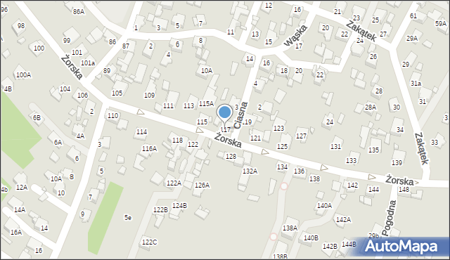 Rybnik, Żorska, 117, mapa Rybnika