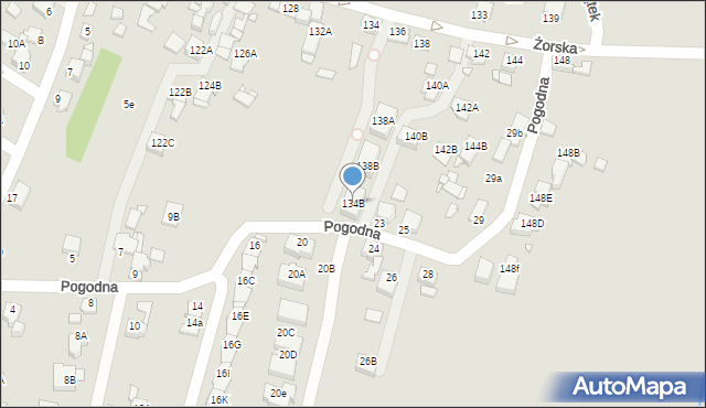 Rybnik, Żorska, 134B, mapa Rybnika