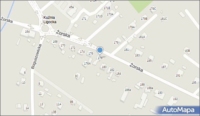 Rybnik, Żorska, 178, mapa Rybnika