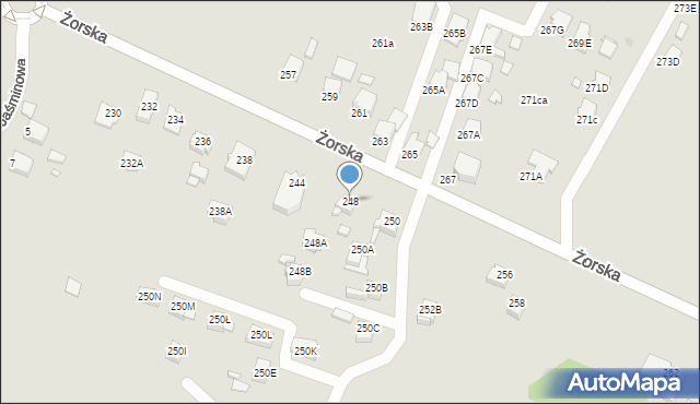 Rybnik, Żorska, 248, mapa Rybnika