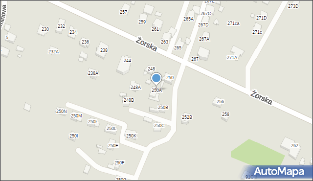 Rybnik, Żorska, 250A, mapa Rybnika