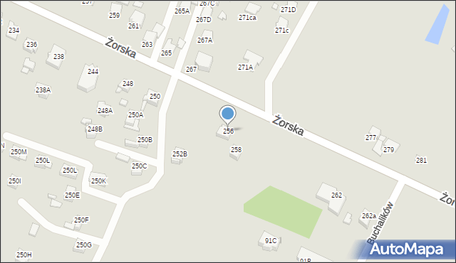 Rybnik, Żorska, 256, mapa Rybnika