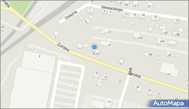 Rybnik, Żorska, 5a, mapa Rybnika