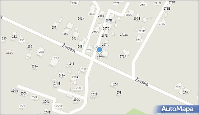 Rybnik, Żorska, 267, mapa Rybnika