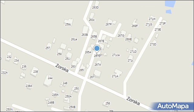 Rybnik, Żorska, 267D, mapa Rybnika