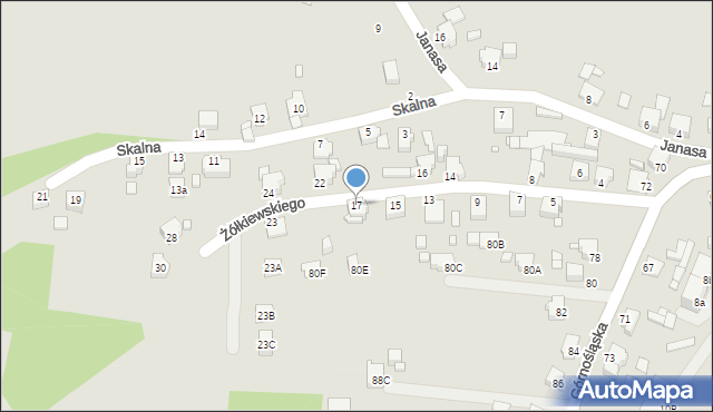 Rybnik, Żółkiewskiego Stanisława, hetm., 17, mapa Rybnika