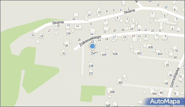 Rybnik, Żółkiewskiego Stanisława, hetm., 23A, mapa Rybnika