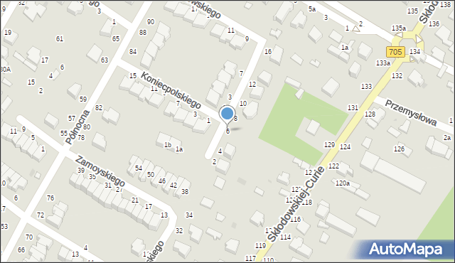 Skierniewice, Żółkiewskiego, 6, mapa Skierniewic