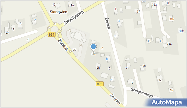 Stanowice, Żorska, 2A, mapa Stanowice