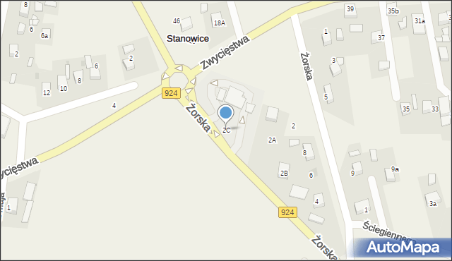 Stanowice, Żorska, 2C, mapa Stanowice