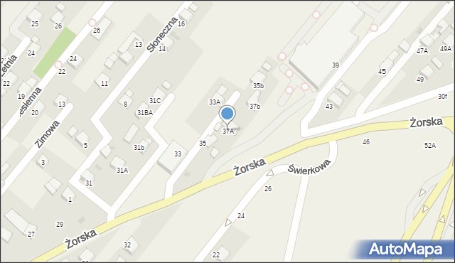 Świerklany, Żorska, 37A, mapa Świerklany