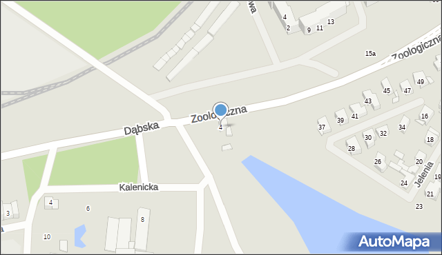 Szczecin, Zoologiczna, 4, mapa Szczecina