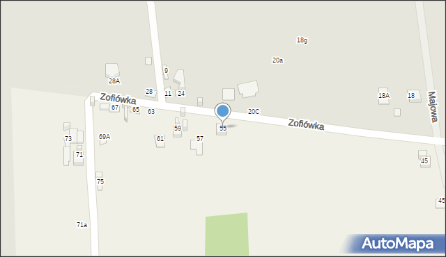 Szewna, Zofiówka, 55, mapa Szewna