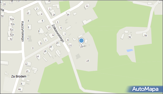 Tomaszów Lubelski, Żółkiewskiego Stanisława, hetm., 13, mapa Tomaszów Lubelski