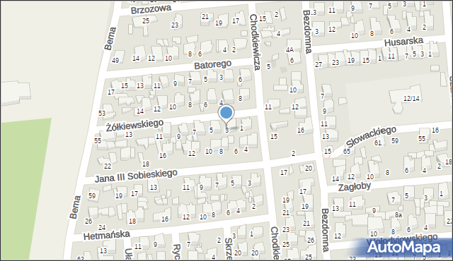 Tomaszów Mazowiecki, Żółkiewskiego Stanisława, hetm., 3, mapa Tomaszów Mazowiecki