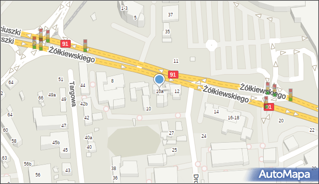 Toruń, Żółkiewskiego, 10a, mapa Torunia