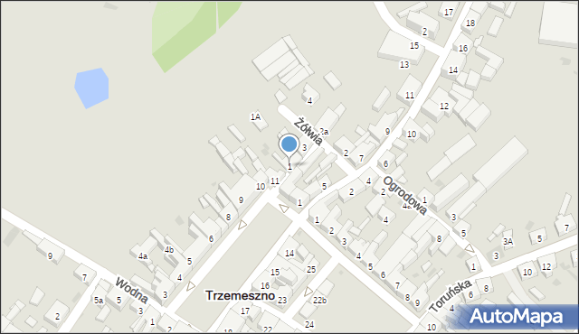 Trzemeszno, Żółwia, 1, mapa Trzemeszno