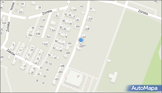 Tychy, Żorska, 41D, mapa Tychów