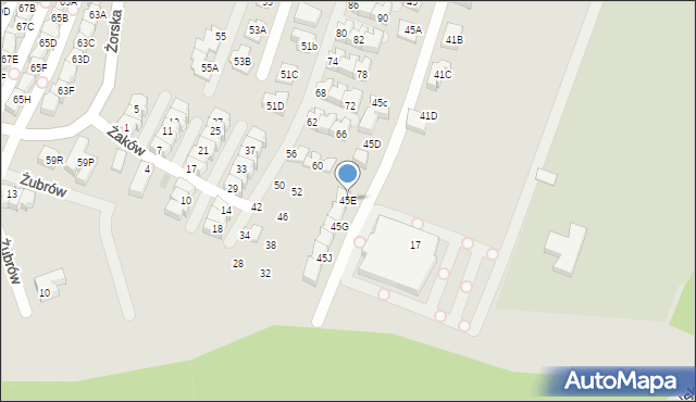 Tychy, Żorska, 45E, mapa Tychów